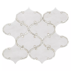 หินอ่อนสีขาวลาย Thassos ยอดนิยมพร้อมกระเบื้องโมเสกเปลือกหอยมุกวอเตอร์เจ็ทสำหรับตกแต่งห้องน้ำและห้องครัว - Product Image 1