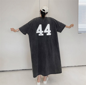<span class=keywords><strong>Robe</strong></span> d'été à lettres Harajuku <span class=keywords><strong>grande</strong></span> <span class=keywords><strong>taille</strong></span> pour femmes t-shirts longs pour filles t-shirts coréens décontractés grand t-<span class=keywords><strong>shirt</strong></span> surdimensionné robes maxi vintage - Product Image 3