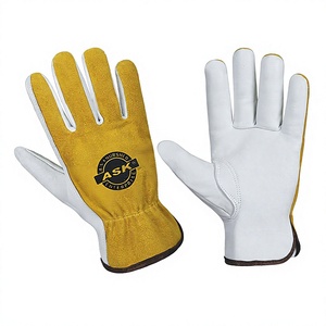 Guantes de Cuero para Conductor, Piel de Cabra, Calidad Premium, Antideslizantes, con Puño Elástico, para Trabajo Pesado - Product Image 1