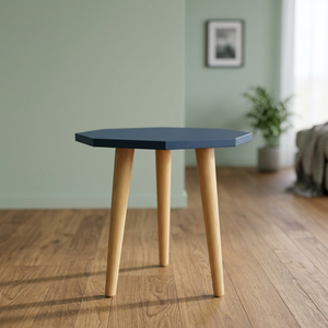 Table basse moderne en bois massif avec plateau octogonal pour salon, chambre, hôtel et salle à manger - Product Image 2