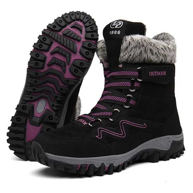 للجنسين عالية أعلى الشتاء في الهواء الطلق حذاء للسير مسافات طويلة المضادة للانزلاق ارتداء مقاومة الدافئة المألوف في الهواء الطلق حذاء طويل الرقبة للغابات