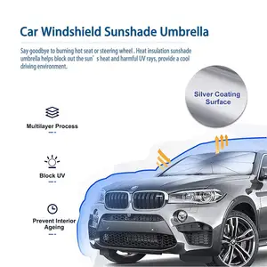 SUNNUO Nuevo Parasol para Coche, Parasol Plegable Fuerte, Protector de Parasol de Calor