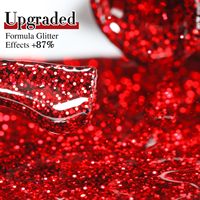 Vernis Gel Scintillant Rouge Effet Disco de Haute Qualité OEM, Étiquette Privée, Vente en Gros, Gel à Ongles Réfléchissant Pailleté, Logo Personnalisé