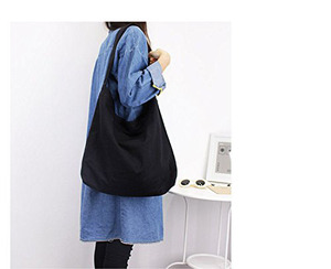 Sacs à bandoulière en toile DEM pour femmes, sacs à bandoulière noirs pour femmes - Product Image 3