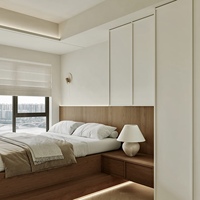 Armoire moderne autoportante avec lit tatami, design gain de place, grande capacité de rangement, meubles de chambre à coucher, source d'usine