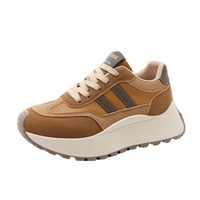 Nuevas Zapatillas Deportivas Casuales de Plataforma para Mujer, Invierno, Primavera, Verano, Otoño 2026, de Microfibra con Costuras de Cuero, Estilo Deportivo, Acolchadas, Sin Cordones