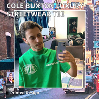 T-shirt Homme Streetwear COLE BUXTON en Coton/Spandex Tricoté Respirant à Séchage Rapide, Col Rond, Imprimé Numérique, Haute Qualité