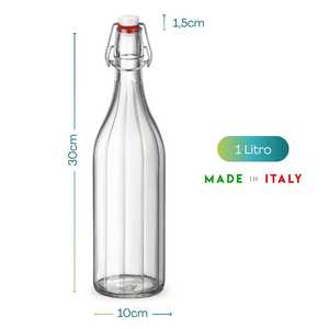Bottiglie di vetro da 1 litro con chiusura a pressione per uso domestico - Product Image 2