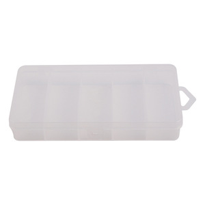 Boîte à leurres transparente à cinq compartiments en plastique blanc et gris pour accessoires de pêche et rangement d'appâts artificiels - Product Image 6