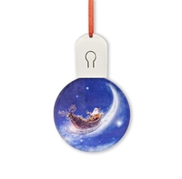 Ornement de Noël suspendu en acrylique avec éclairage LED couleur intégrale, motif personnalisé en relief, 2025
