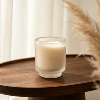 Bocaux à bougies en verre transparent de luxe à base épaisse avec logo personnalisé, supports pour bougies en cire de soja, écologiques pour Noël