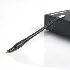 Hot Koop Black Excentrieke Wegwerp Microblading Tool 18 U Blade Voor Permanente Make Up Wenkbrauw Tattoo