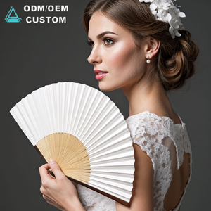 Abanico de Mano Plegable de Papel de Bambú con Logotipo y Color Personalizados, Aceptamos OEM/ODM para Regalos Empresariales, <span class=keywords><strong>Abanicos</strong></span> de Madera para Bodas - Product Image 2