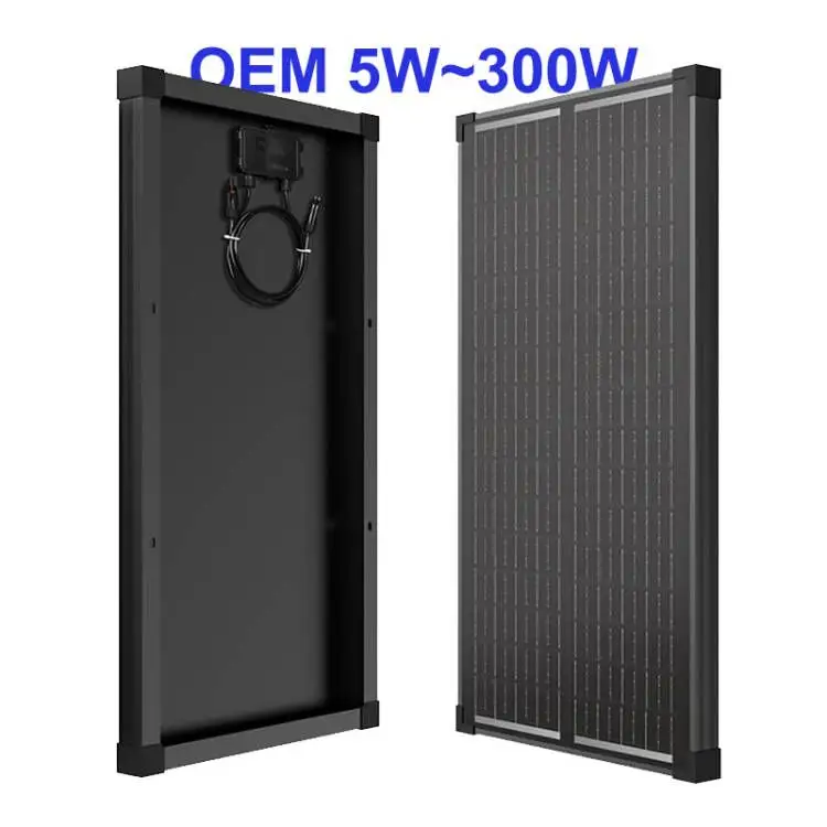 Germany Monocrystalline Solar Panel Home Full Black 30w 50w 100w 120w Solar Panels 150w Black Frame Pv Module