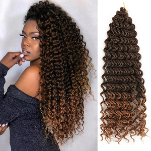 Bán buôn tổng hợp sâu sóng Xoắn Tóc mở rộng lượn sóng sâu xoăn Ombre Bím Tóc <span class=keywords><strong>Crochet</strong></span> bện tóc xoắn sâu - Product Image 1