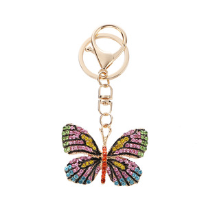พวงกุญแจคริสตัลประดับเพชรแบบกำหนดเอง ลายมาร์เวล ผีเสื้อ ริบบิ้นสีชมพู ดีไซน์น่ารักวิบวับ - Product Image 4