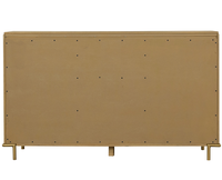 Commode rectangulaire moderne en chêne massif à 6 tiroirs avec panneau MDF pour rangement de chambre