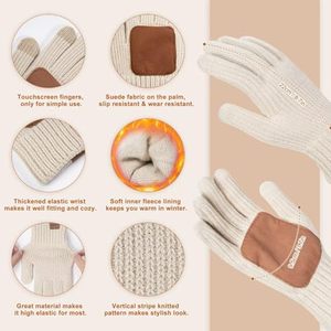 Ensemble <span class=keywords><strong>bonnet</strong></span>, écharpe et gants Zhenbang pour l'hiver, uni, avec pompon, écharpe longue, écharpe de cou, gants tactiles, 3 pièces, 100% acrylique - Product Image 5