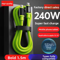 Câble de charge rapide numérique en silicone OEM de haute qualité 240W, 1,5 m, USB vers Type-C, pour ordinateurs portables et tablettes Samsung