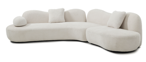 Canapé modulaire incurvé moderne, canapé Boucle 5 places pour salon, chambre à coucher, couleur blanche - Product Image 4