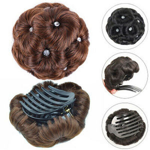 Chignon synthétique en queue de cheval, extension de cheveux en queue de cheval, postiche pour femmes, chignon en forme de beignet - Product Image 1