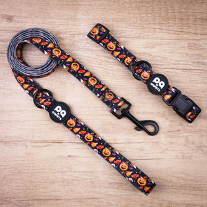 QQPETS ハロウィン犬用ハーネスリードセット カスタムロゴ サイズ調整可能 ステップイン式 ノープル ソフトメッシュポリエステルハーネス 快適パッド入り - Product Image 4