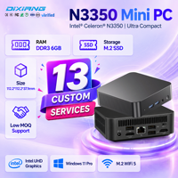 PC Mini N3350 Langsung dari Pabrik untuk Digital Signage Intel Core N3350 M.2 NGFF 2242+2280, WIFI5, HDMI RJ45, DDR3 6GB Pasokan OEM
