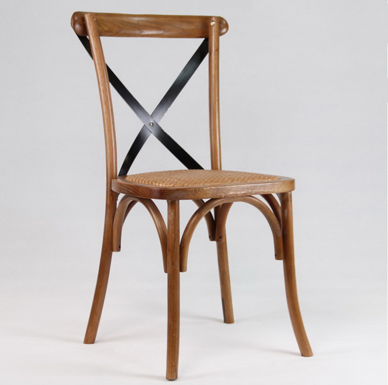 Обеденный стул с перекрестной спинкой, деревянные свадебные стулья с перекрестной спинкой для аренды мероприятий, вечеринок, банкетов