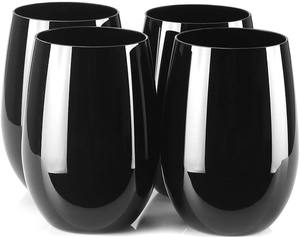 ワイングラスカスタム16オンス壊れないステムレスワイングラス高級黒飲用プラスチックロゴ付き - Product Image 3