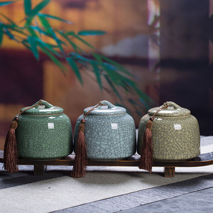 Pabrik MSH penjualan langsung Longquan keramik es retak besar Pot teh segel Jar - Product Image 1