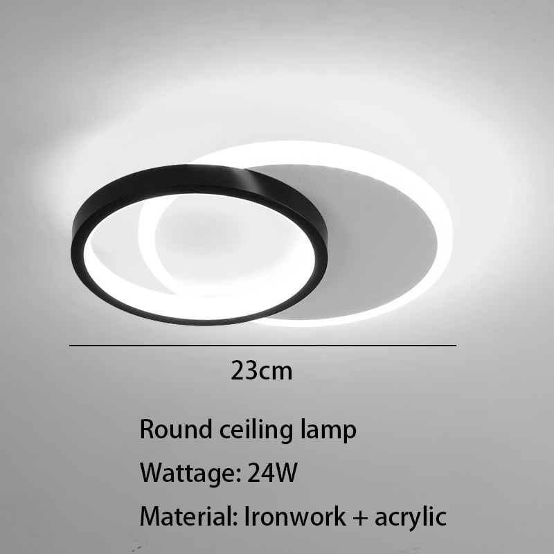 Lampada da soffitto rotonda nera