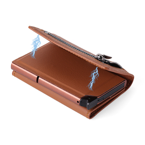 2024 New Napa Pattern PU Material <b>Wallet</b> with Side Push Minimalist Design <b>for</b> up Button Slide Button <b>RFID</b> Blocking <b>for</b> <b>Men</b> Gifts - Product Image 5