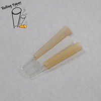 Papier à rouler pour fumer en papier de riz non blanchi/blanchi personnalisé de 60 mm, ruban adhésif de 25 mm, embout en verre conique transparent