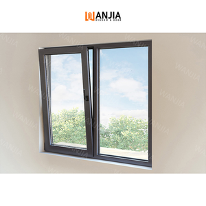 Janela de alumínio com janela de vidro duplo para serviço pesado, design minimalista personalizado, janela inclinada e giratória, janela com ruptura térmica