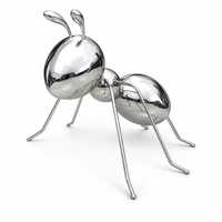 Grande sculpture d'abeille en acier inoxydable, statue d'insecte en fil métallique pour la décoration de jardin, de paysage, de parc et de pelouse