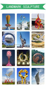 Escultura Creativa Senzhao, Adornos Decorativos para Exteriores, Luz LED con Motivos, Escultura Metálica de Arte Moderno - Product Image 5