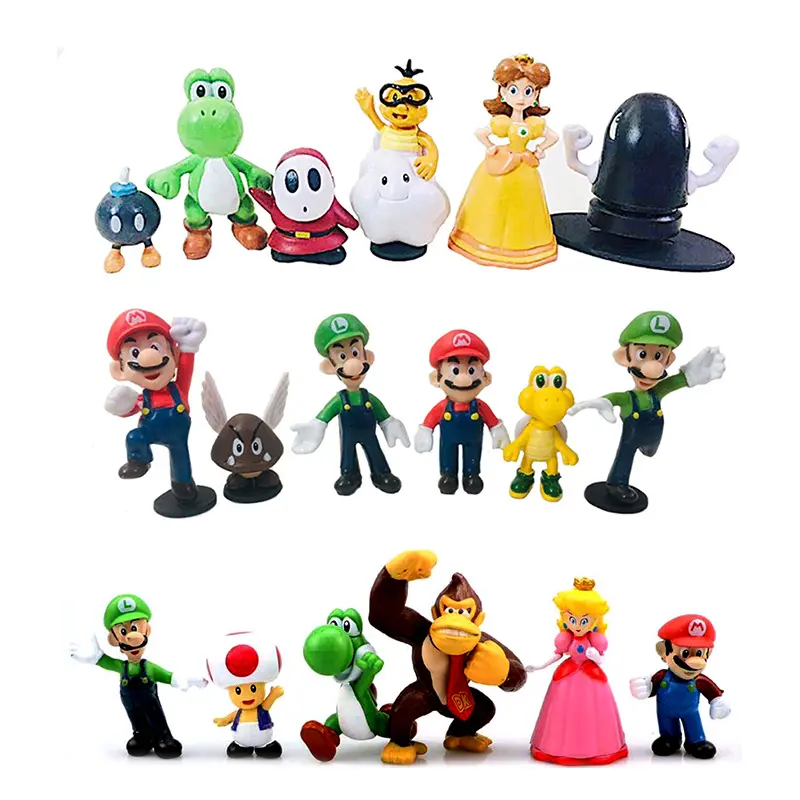 DHF Wholesale Super Mari 3 5 6 12 18 Pcs Set Mario Toys Mini Figures Mario Hot Selling Pvc Action Figure