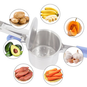 Ustensiles de cuisine en acier inoxydable, presse-purée à pommes de terre avec 3 disques interchangeables, presse-purée manuel, presse-fruits, <span class=keywords><strong>passoire</strong></span> à aliments - Product Image 4