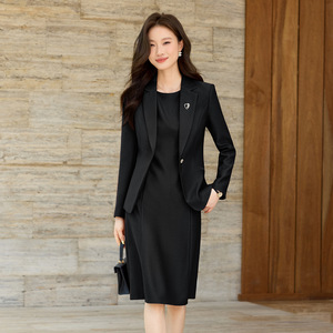 Women's Suit Set Midi Skirt Full Sleeve Polyester Formal Anti-Wrinkle Professional Dress Two Piece - Product Image 4