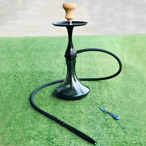 Set de cachimba de vidrio Sheng Ling negro con manguera de 100 cm y boquilla de madera para fumar - Product Image 1