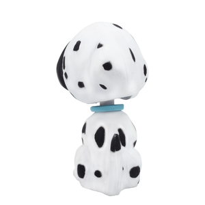 Figurine décorative chien blanc à tête oscillante avec points noirs, design canin mignon pour la décoration intérieure, la présentation sur bureau et les cadeaux - Product Image 2