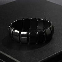 Gelang Batu Hematit Grosir Pria Hitam Terapi Magnet Manik-manik Tali Tunggal Gaya Ins
