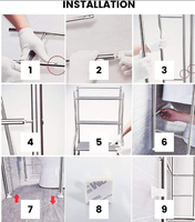 Étagère de rangement 3 niveaux pour machine à laver Cedar Space, organisateur de salle de bain, cadre en acier blanc, type autoportant, gain de place