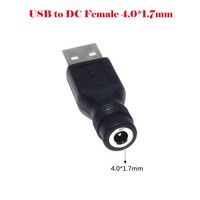 Adaptateur de prise USB A vers DC, convertisseur de port femelle vers mâle, connecteur Jack 5525 5521 4817 4017 5517 2507 3011 35135