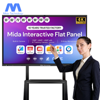 Pizarra Interactiva Inteligente MIDA de 86 Pulgadas 4K con Pantalla Táctil Android, Panel Plano Interactivo para Aula con Cámara de 48MP