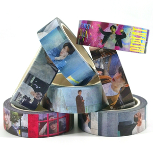 Vograce Kpop Tùy Chỉnh In DIY Bedrukt Đen Washi Băng 15 Mét - Product Image 1