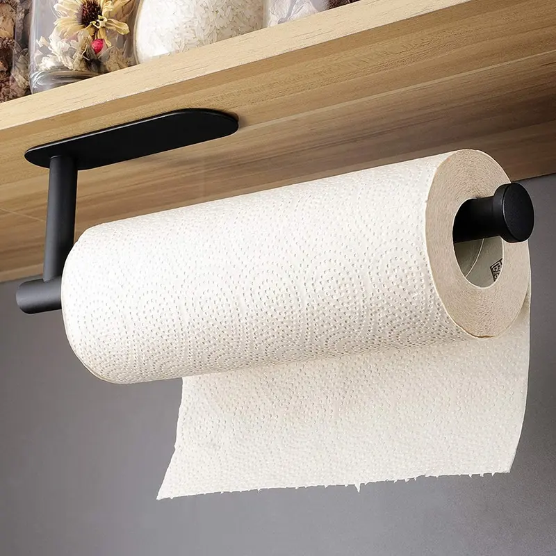 Kitchen Under Self-Adhesive Toilet Paper Holder Cabinet Bathroom Holder Kitchen Paper Towel Holder
