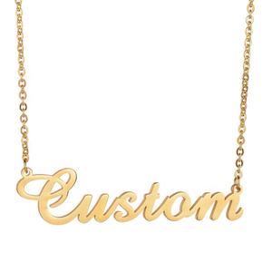 Joyería Personalizada, Colgante con Nombre en Acero Inoxidable Chapado en Oro de 18K, Collar con Inicial Personalizada - Product Image 1