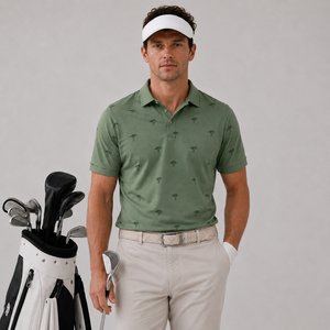 Polos de Golf con Logotipo Personalizado para Hombre, Diseño de Árbol Verde Salvia, Manga Corta, Marca Privada, Fabricante OEM ODM - Product Image 1
