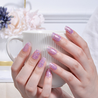 Autocollants 3D en gel pour ongles DIY, sans couche de finition/pose à la lampe, motif français personnalisable, pigment nacré, été, automne, Noël, vernis à ongles complet